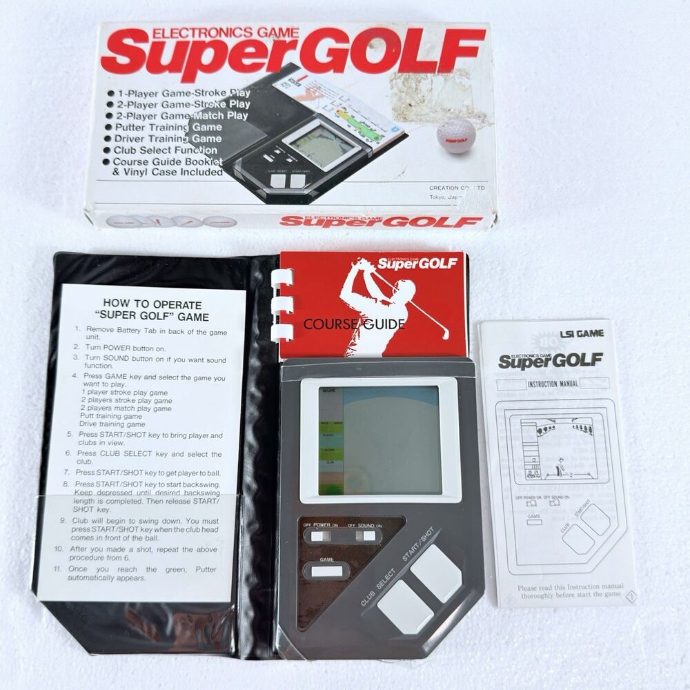 SuperGolf Handheld Electronics LSI Golf Game W/ Box Manual Tested & Works